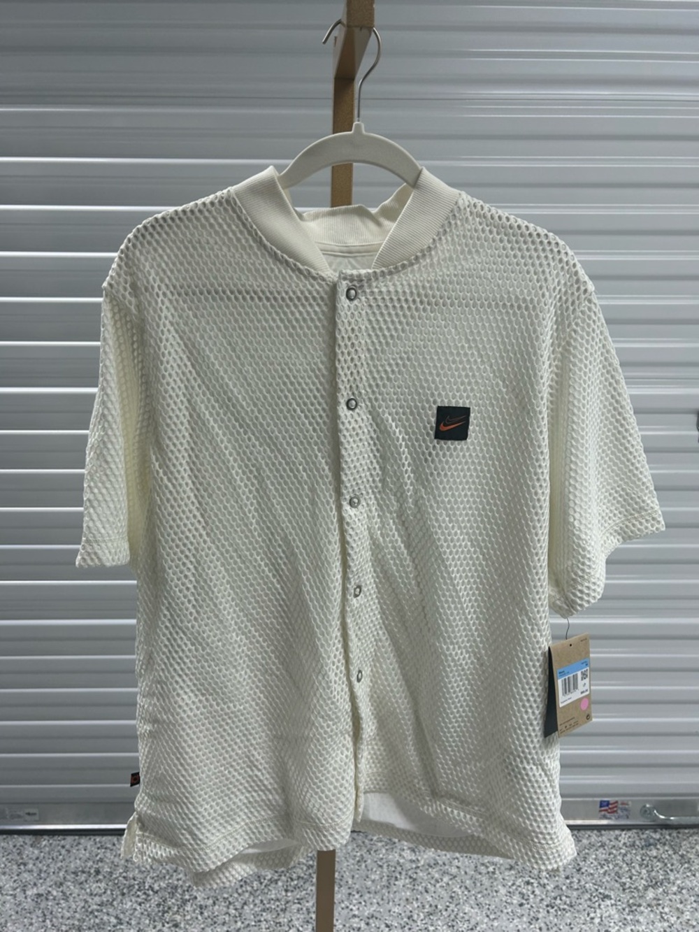 Nike Kevin Durant Basketball Mesh Button-Up Short Sleeve Top Medium
